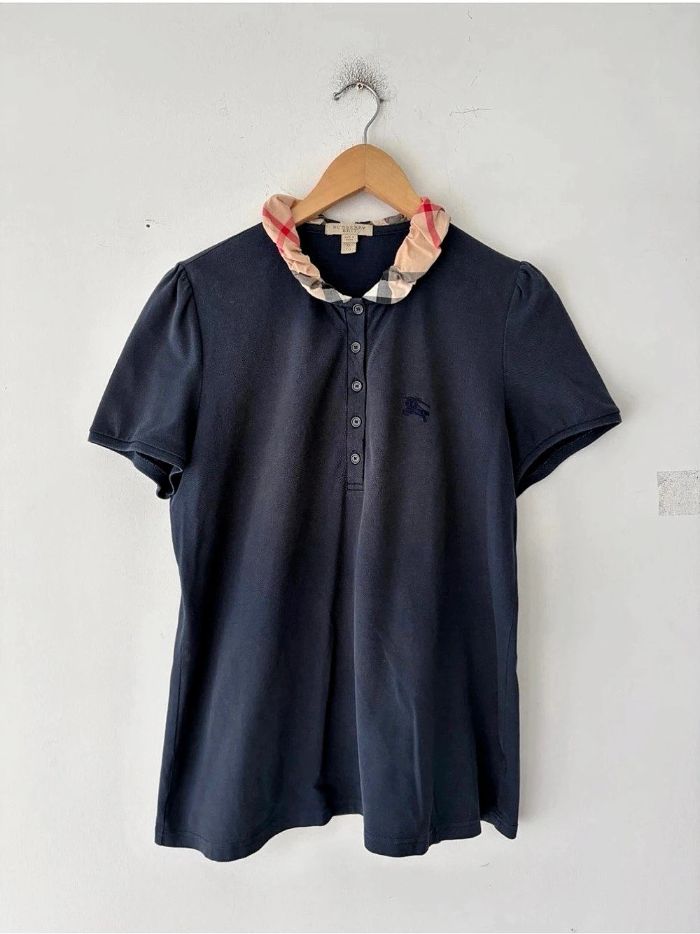 Burberry Plaid Collar Blue Size XL